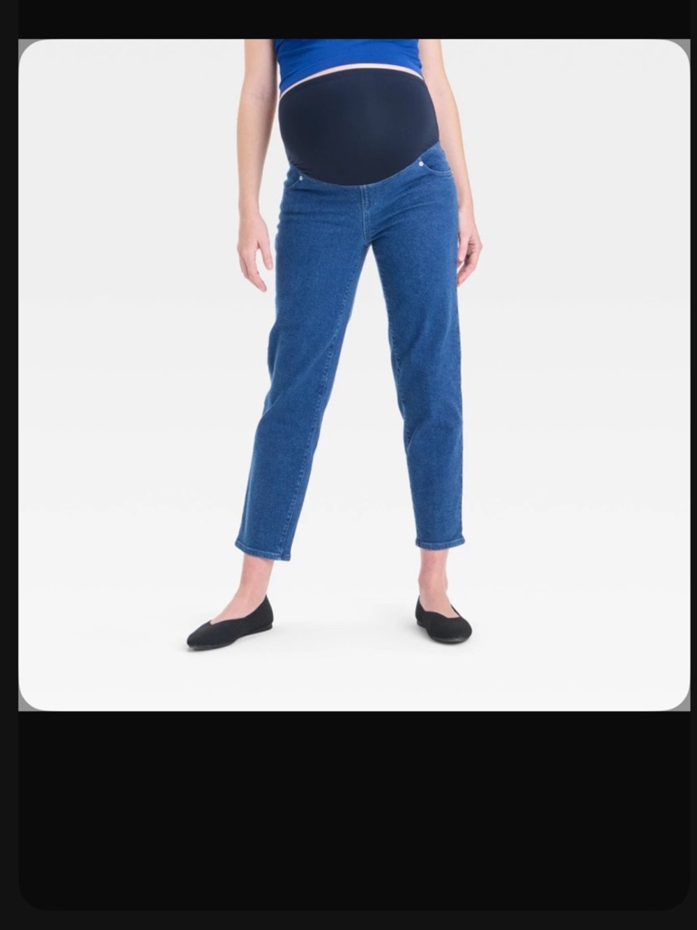High-Rise Over the Belly 80’s Slim Straight Denim Maternity Pants (4/28)